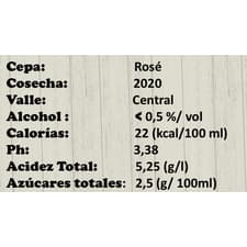 Vino rosé desalcoholizado 750 cc.