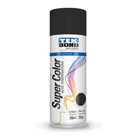 Pintura Acrilica Aerosol 350ml Alta Temperatura Negro Mate