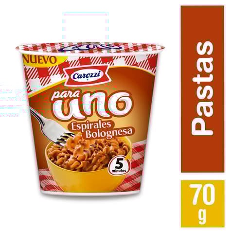 Espirales Bolognesa Para Uno 70 Gr.