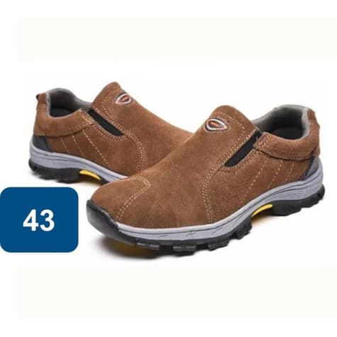 Zapatos de Seguridad sin cordones Café Nº43