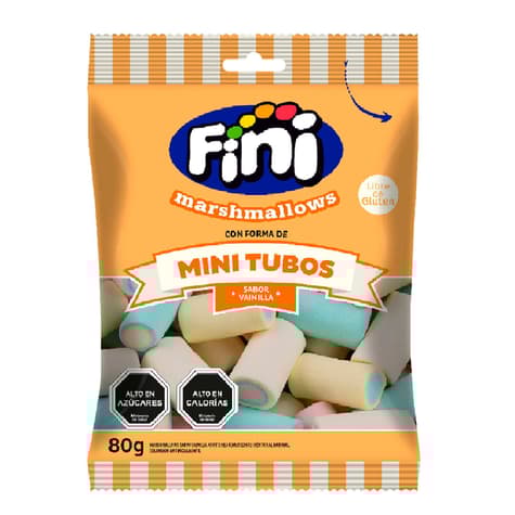 Marshmallows Fini Mini Tubos Vainilla 80Gr