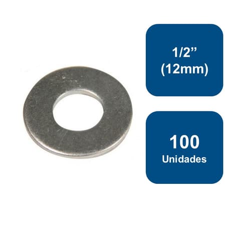 Golilla Plana Calibrada Zincada 1/2" (12mm) 100un.