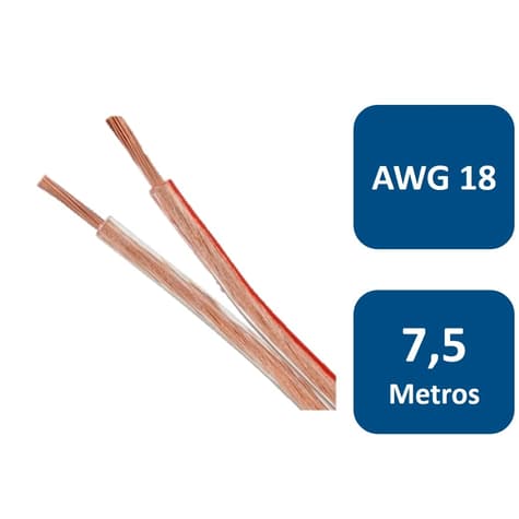 Cable para parlante 7.5mts AWG 18 