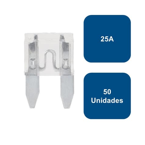 Fusible tipo enchufe mini 50un. 25A Blanco