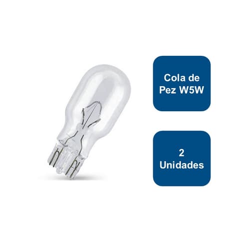 Ampolleta 12V para Automovil Cola de Pez W5W T10 2un. 