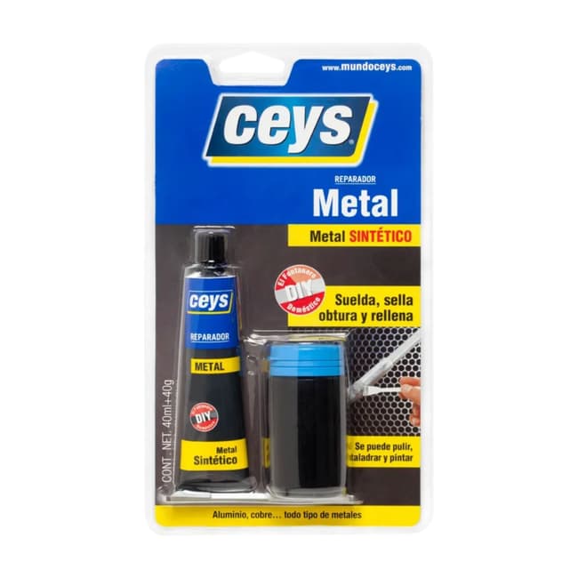 Adhesivo reparador metales 40ml + 40grs 
