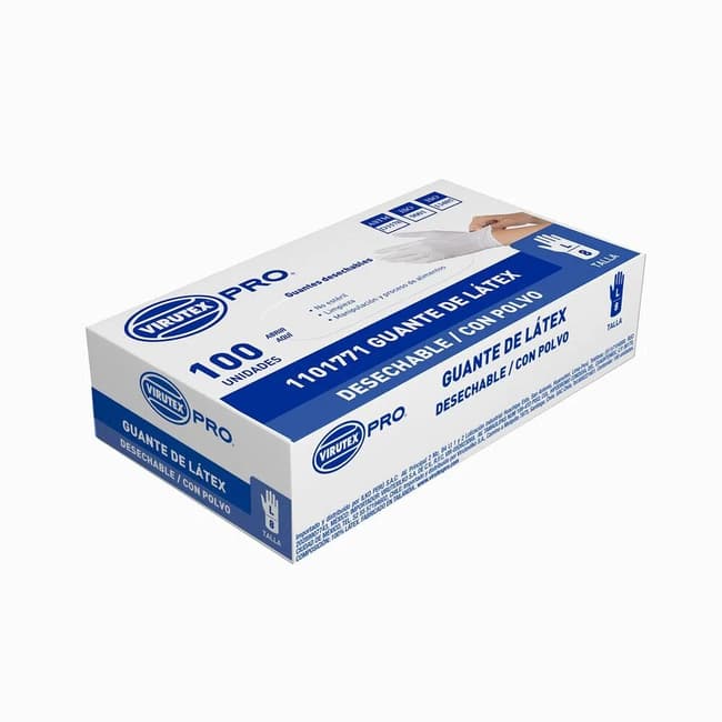 Guantes de Latex desechables blanco 100un Talla L 