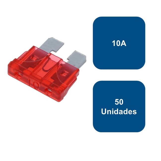 Fusible tipo enchufe 50un. 10A Rojo
