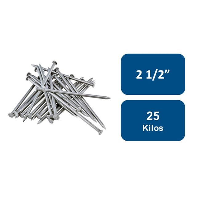 Clavos Corrientes 25kgs 2.1/2" 