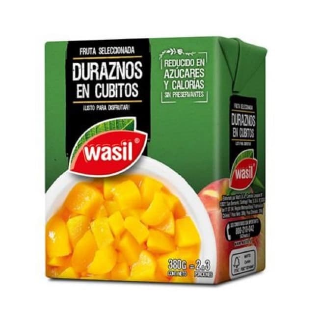 duraznos en cubitos