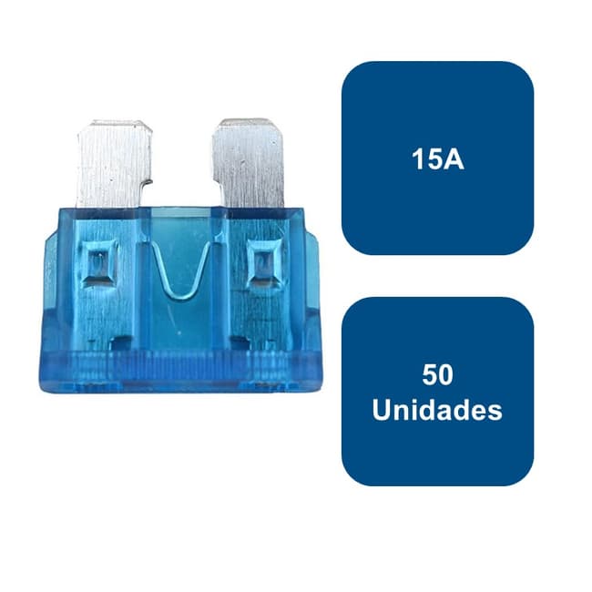 Fusible tipo enchufe 50un. 15A Azul
