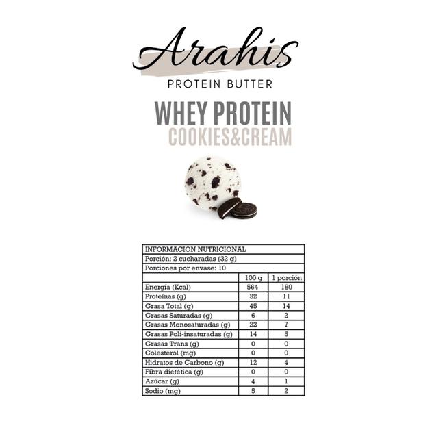 Mantequilla de Maní con Whey Protein Sabor Cookies&Cream 410 grs. LOMI